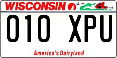 WI license plate 010XPU