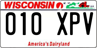 WI license plate 010XPV