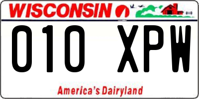 WI license plate 010XPW