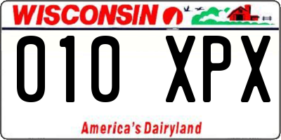 WI license plate 010XPX