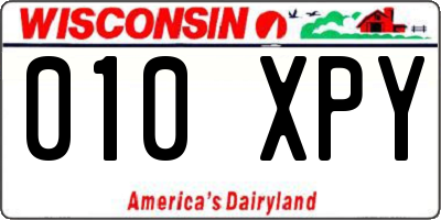 WI license plate 010XPY