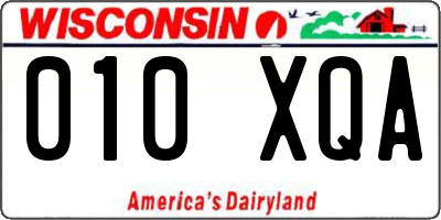 WI license plate 010XQA