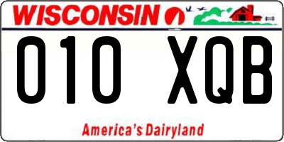 WI license plate 010XQB