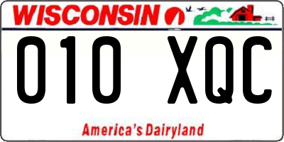 WI license plate 010XQC