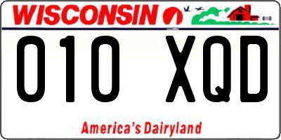 WI license plate 010XQD