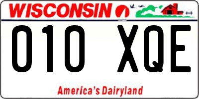 WI license plate 010XQE