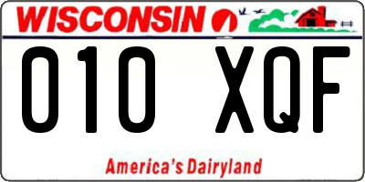 WI license plate 010XQF