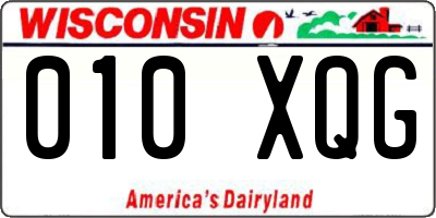 WI license plate 010XQG