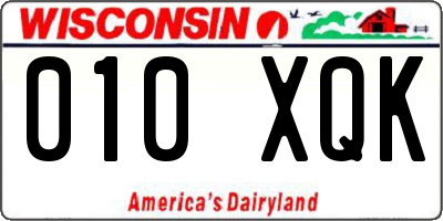 WI license plate 010XQK