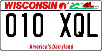 WI license plate 010XQL