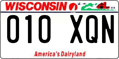 WI license plate 010XQN
