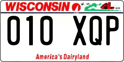 WI license plate 010XQP