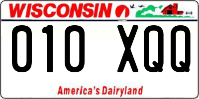 WI license plate 010XQQ