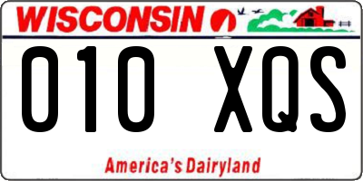 WI license plate 010XQS