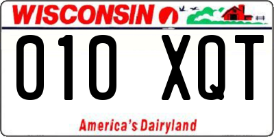 WI license plate 010XQT