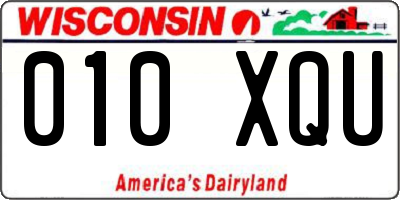 WI license plate 010XQU
