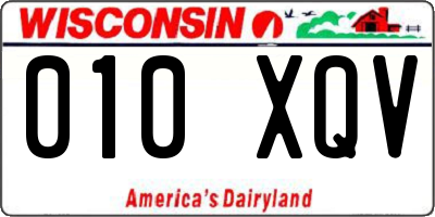 WI license plate 010XQV