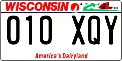 WI license plate 010XQY