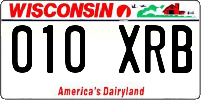 WI license plate 010XRB