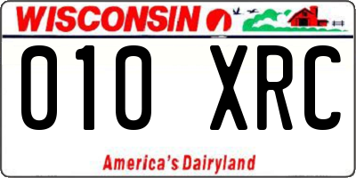 WI license plate 010XRC