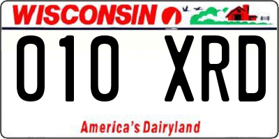 WI license plate 010XRD