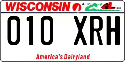 WI license plate 010XRH