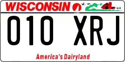 WI license plate 010XRJ