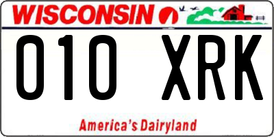 WI license plate 010XRK