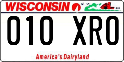WI license plate 010XRO