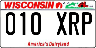 WI license plate 010XRP