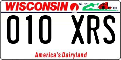 WI license plate 010XRS