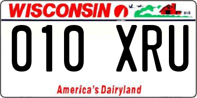 WI license plate 010XRU