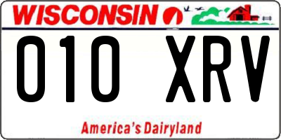 WI license plate 010XRV