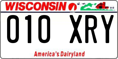 WI license plate 010XRY