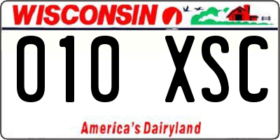 WI license plate 010XSC