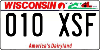 WI license plate 010XSF