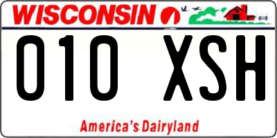 WI license plate 010XSH