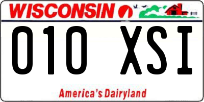 WI license plate 010XSI