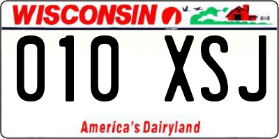 WI license plate 010XSJ