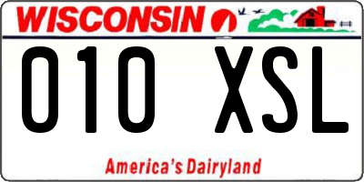WI license plate 010XSL