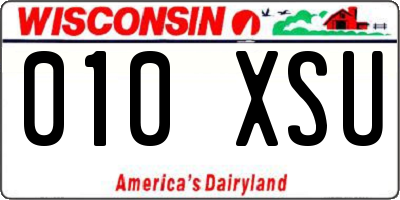 WI license plate 010XSU