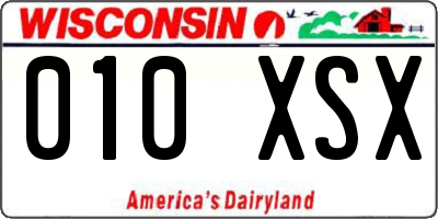 WI license plate 010XSX