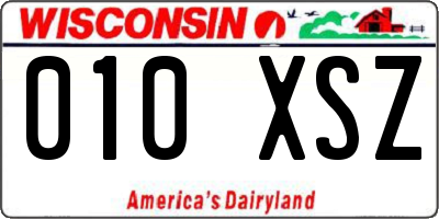 WI license plate 010XSZ
