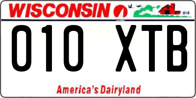 WI license plate 010XTB
