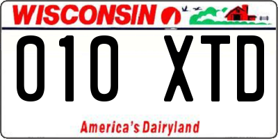 WI license plate 010XTD