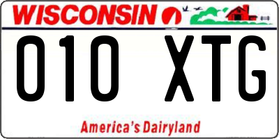 WI license plate 010XTG