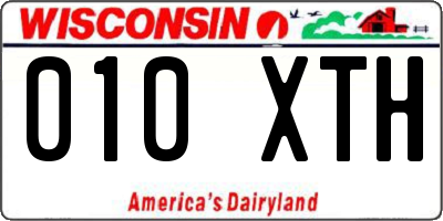 WI license plate 010XTH