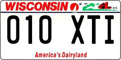 WI license plate 010XTI