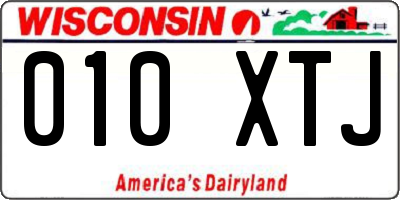 WI license plate 010XTJ
