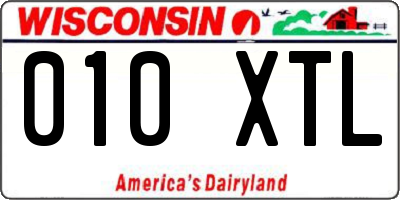 WI license plate 010XTL